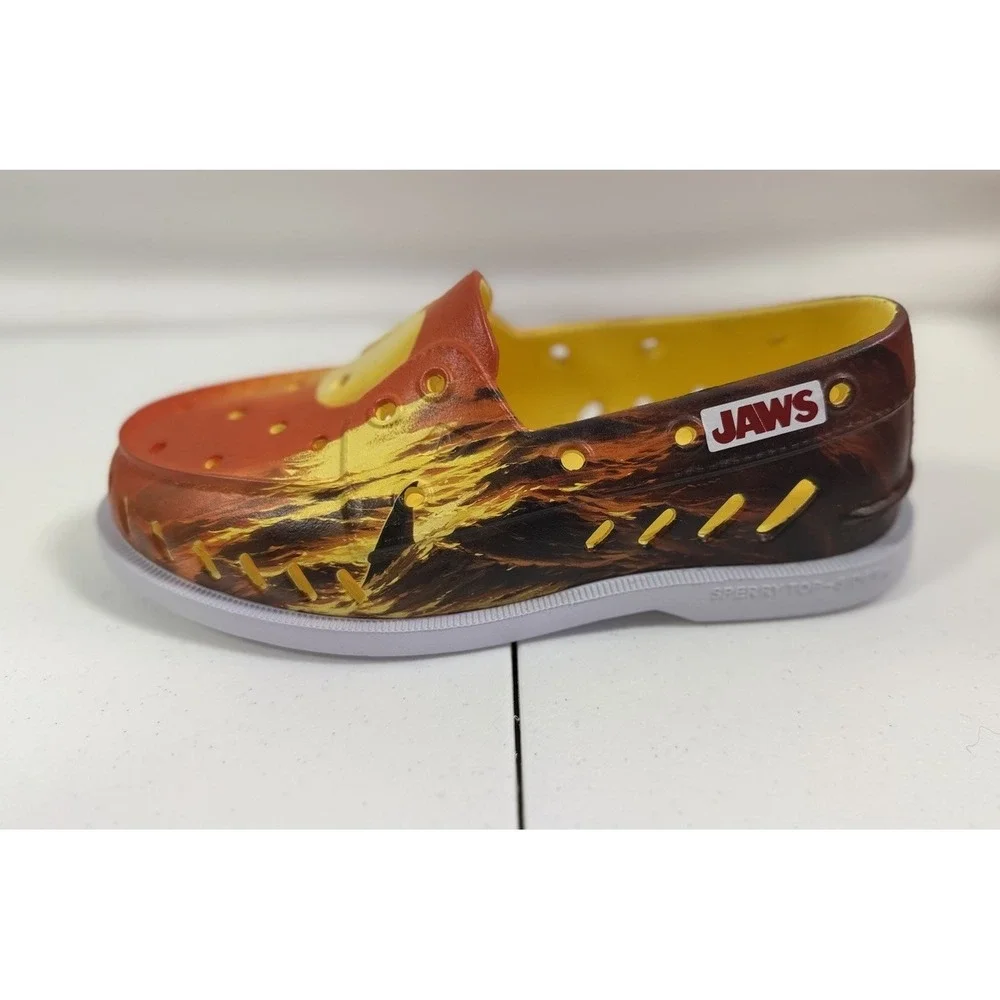Sperry Jaws Authentic Orange Sunset Ocean Float JAWS Boat Shoes Womens 5 W/ Box